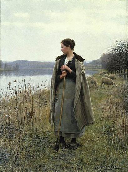 Daniel Ridgway Knight The Shepherdess of Rolleboise Spain oil painting art